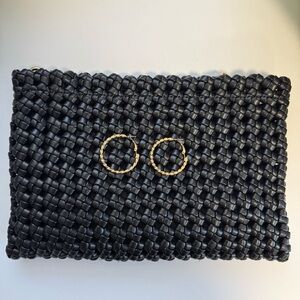 Twisted Brushed Gold Hoop Earrings